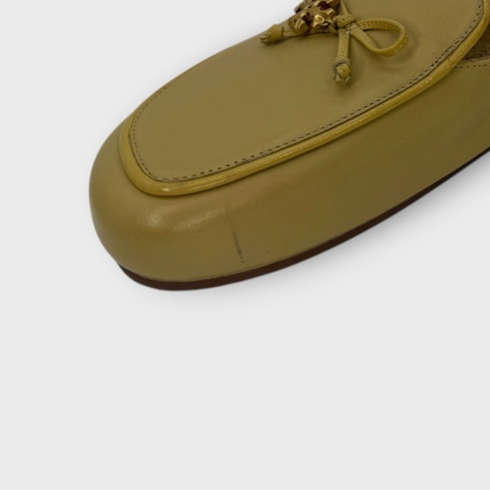 Tory Burch Soft Leather Tory Charm Mules Brie Color Size 7 NICE! - Picture 9 of 9